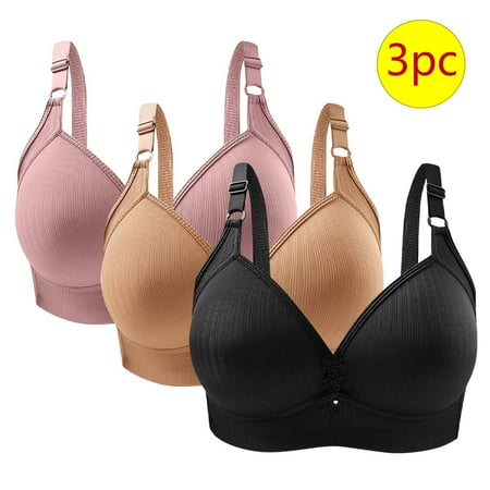 LLYWEY Nursing Bras on Clearance Seamless Comfort Bra Ladies Convertible Bra Style-1253 Women Molded Cup Bra Feature Adult Female Bralette Sports Bras Black 42B