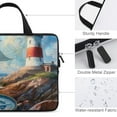 thumbnail image 3 of Lighthouse Compass Symbolism Laptop Sleeve Carrying Bag Diving Fabric Cover 10inch, 3 of 5