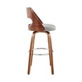 thumbnail image 4 of Armen Living Indoor Julius 26" Gray Faux Leather and Black Wood Bar Stool, 4 of 12