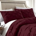 thumbnail image 3 of Sydney 7-Piece Pinch Pleat Pintuck Bedding Comforter Set (Queen, Burgundy), 3 of 5