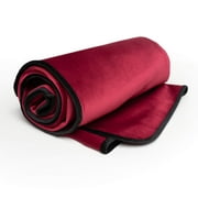 Avana Waterproof Throw Blanket | Protector for People and Pets | Leak Proof Moisture Barrier - Micro-Velvet Red