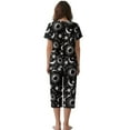thumbnail image 2 of DISNIMO Moon Sun Printed Womens Pajama Set, Star Printed Sleepwear Casual 2 Piece Pjs Set Short Sleeve Tops and Capri Pant Lounge, S, 2 of 7