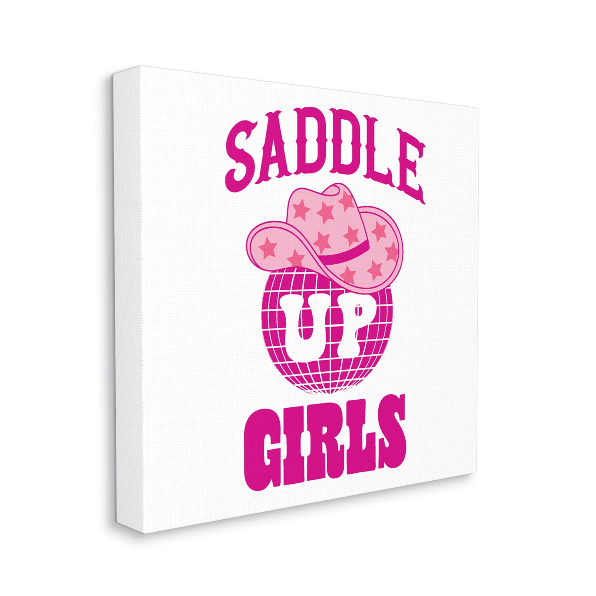 Stupell Industries Saddle Up Girls Phrase Beauty & Fashion Painting Gallery Wrapped Canvas Print Wall Art, 36 x 36