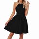 thumbnail image 1 of Fashionable Bright Color One-piece Dress Halter-neck Style One-piece Dress for Women Ladies Young Girls Wear, 1 of 5