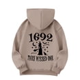 thumbnail image 4 of Mercatoo Halloween Long Sleeve Women's Witch Top Casual Long Sleeve Holiday Zipper Sweatshirt, 4 of 5