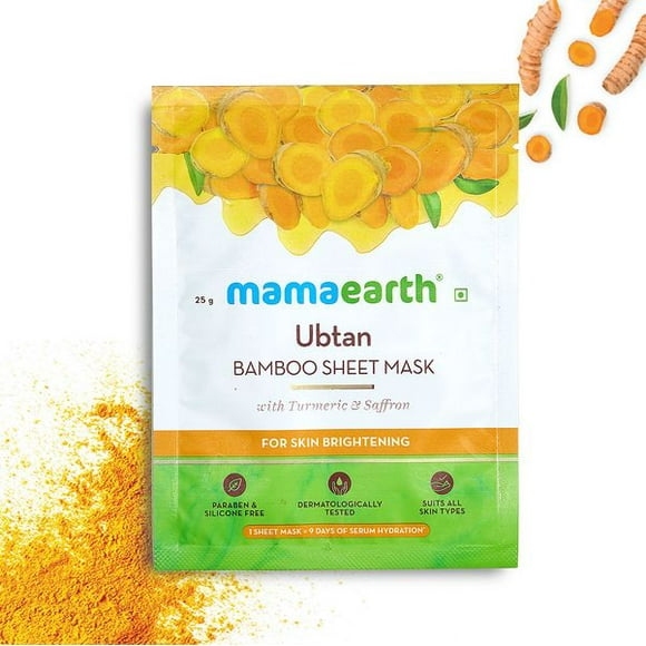 Mamaearth Ubtan Bamboo Sheet Mask, 25g Each (Pack of 6)