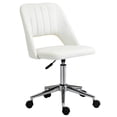 thumbnail image 1 of Cream White Velvet Swivel Office Chair | Mid-Back Computer Desk Chair with Adjustable Height & Breathable Design for Home Office & Living Room - 19.3" x 23.6", 1 of 7