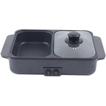 2000 Watt Electric Grill Hotpot 2 in 1, Grill with Hotpot, Dual Temperature Control, Non-Stick, Multifunctional Smokeless Grill with Partition for Grilling, Hotpotting and Soup Making
