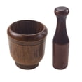 thumbnail image 1 of EeaseMX 1 juego de mortero y maja de madera, tazón de molienda retro, práctico recipiente para triturar ajo., 1 of 7
