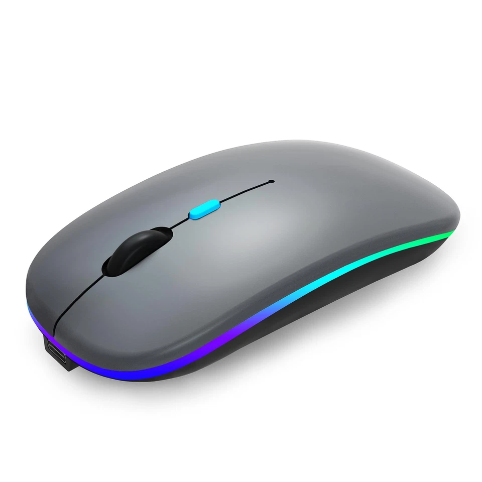 Wireless Bluetooth Mouse Rechargeable Led Mice Silent Slim Laptop Pc Mac Mouse