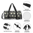 thumbnail image 6 of Xecao Daisies Flowers print Round Travel Duffel Bag is a foldable gym bag with an inner pocket, perfect for travel sports, 6 of 8