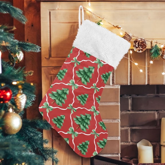 Ryvnso Christmas Stockings Christmas Tree-2 17.7" Large Stocking Decoration 1 Pack