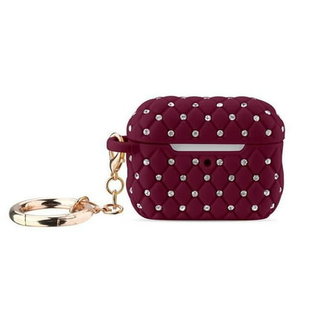 Worryfree Gadgets Case Compatible with AirPod Pro 2 Protective Cover with Keychain - Burgandy