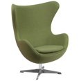 thumbnail image 1 of Grass Green Wool Fabric Egg Chair with Tilt-Lock Mechanism, 1 of 5