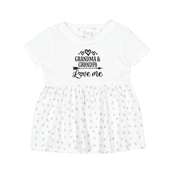 Inktastic Grandma Grandpa Love Me Arrow Girls Baby Dress