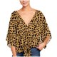thumbnail image 2 of Fiudx Liquidación de Ofertas Flash Camiseta/Camisa de Manga Corta con Cuello En V Estampada para Mujer, 2 of 3