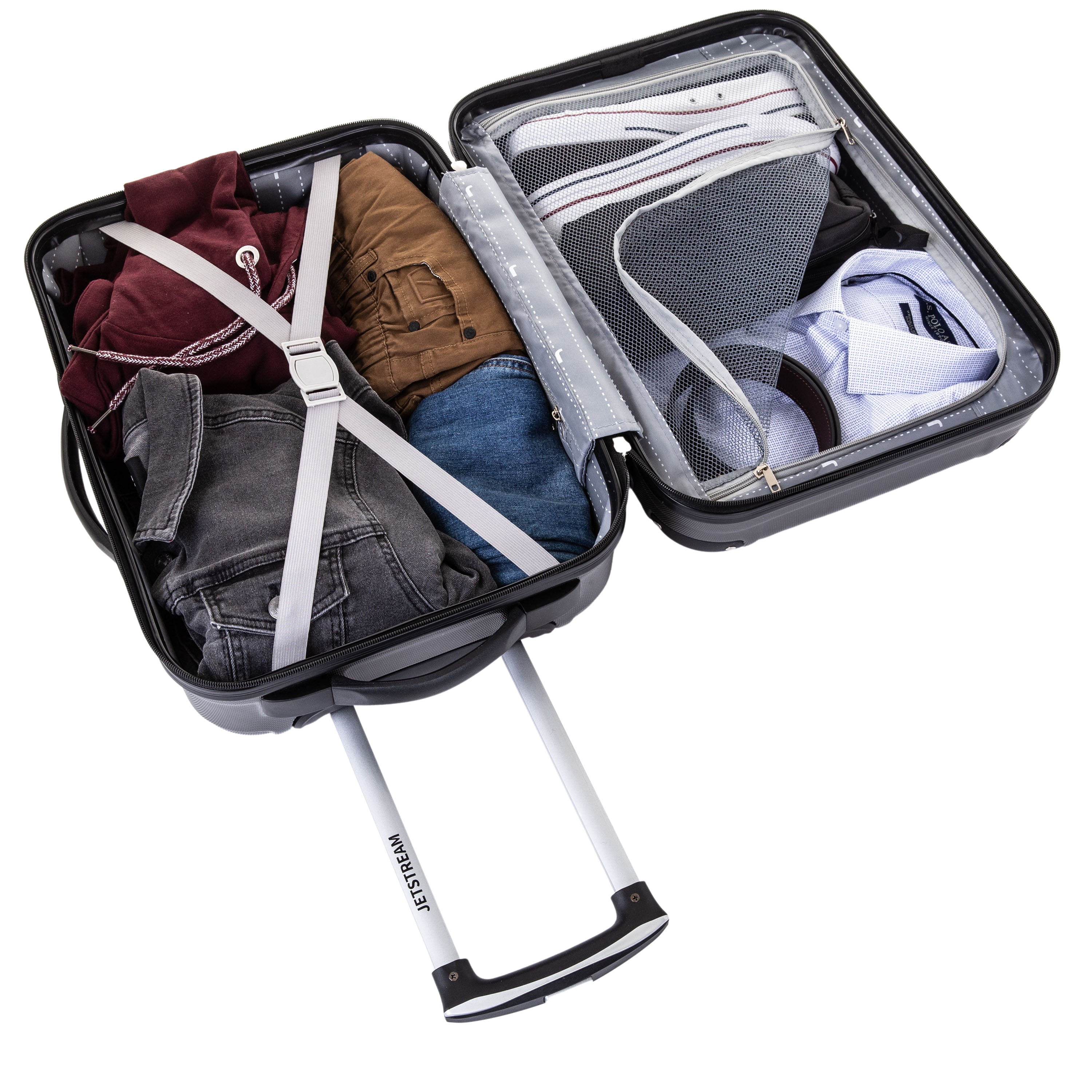 Jetstream 20-inch Hardside Rolling Spinner Carry-on Luggage, Charcoal