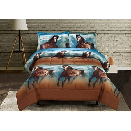 Hig 3d Comforter Set 3d Running Texas Wild Horse Printed