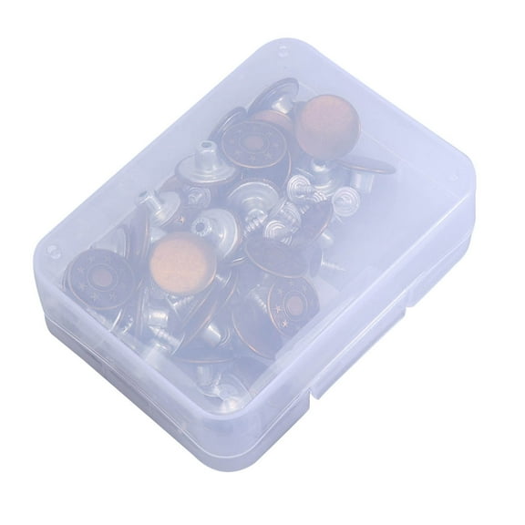 OUNONA 50- Metal Jean Buttons and Rivet Fasteners for Suspenders, Jackets, Trousers, and Crafts