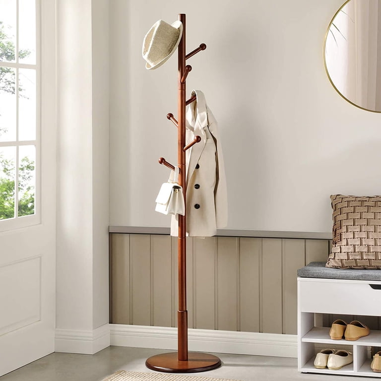 Solid Wood Freestanding Coat Rack with 8 Hooks photo 1