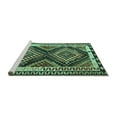 thumbnail image 2 of Ahgly Company Machine Washable Indoor Square Southwestern Turquoise Blue Country Area Rugs, 8' Square, 2 of 4
