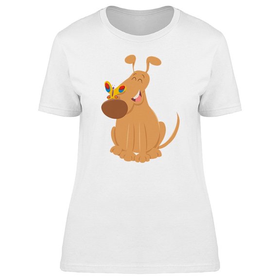 Cute Cartoon Of A Happy Dog Tee Women's -Image by Shutterstock
