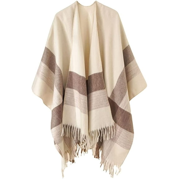PIKADINGNIS Winter Fall Warm Scarf Wraps Shawls Cape Phocho Fashion Retro Blanket for Women