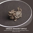 thumbnail image 2 of 1 pieza exquisita tortuga dragón de latón con forma de decoración de latón para escritorio., 2 of 5