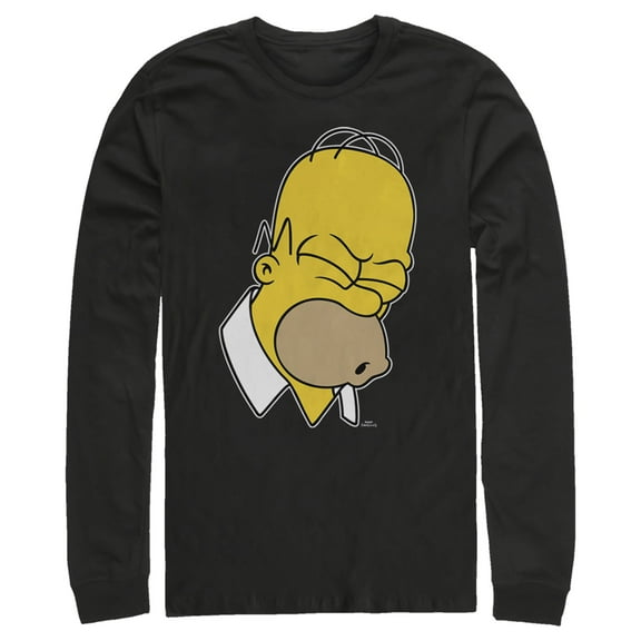 Men's The Simpsons Doh Homer Long Sleeve Shirt Black Small