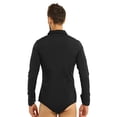 thumbnail image 4 of MSemis Men's Latin Modern Dance Leotard Shirt Salsa Cha Cha Zipper T-shirt Long Sleeve Dancewear Bowtie Romper, 4 of 7