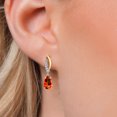 thumbnail image 3 of Gem Stone King 925 Silver and 10K Yellow Gold Poppy Topaz and White Lab Grown Diamond Stud Earrings for Women | 2.05 Cttw | Gemstone November Birthstone | Pear Shape 8X5MM, 3 of 6