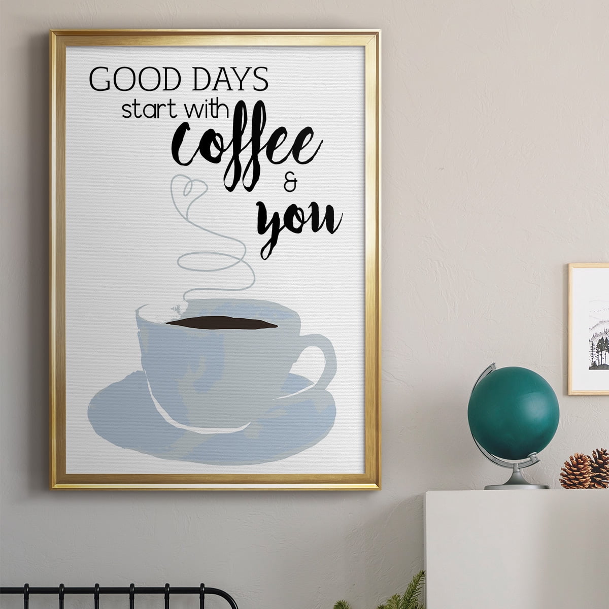 Start With Coffee & You Premium Framed Print - Ready to Hang