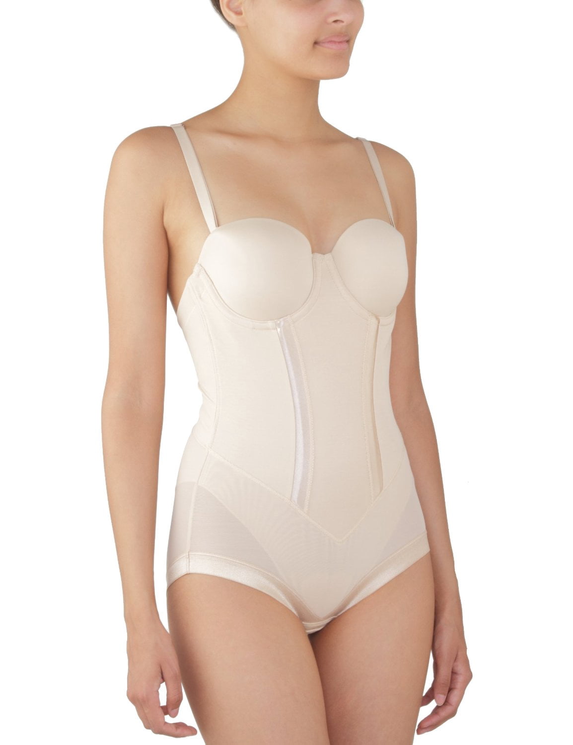 Flexees Easy-Up Women`s Strapless Body Briefer, 40C, Latte Lift