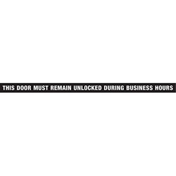 5028868 DECAL DOOR UNLCK 1.5X28"" Hillman English Black Notice Decal 1.5 in. H X 28 in. W