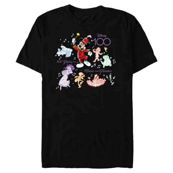 Disney 100 Years of Music and Wonder Tuneful Team D100 - Short Sleeve Blended T-Shirt for Adults - Customized-Black