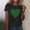 Black, variant on Love Shamrock Graphic St Patrick's Day Cute T-Shirt Women's Clover Irish Tees Short Sleeve Casual Tops