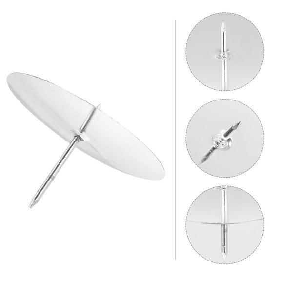 Supvox 8Pcs Plated Silver Iron Candle Fixator for Festival and Home Wreath Candle Decorating