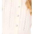 thumbnail image 2 of CeCe Women's Beaded-Button Pointelle Cardigan Sweater Antique White (Antique White, XL), 2 of 3