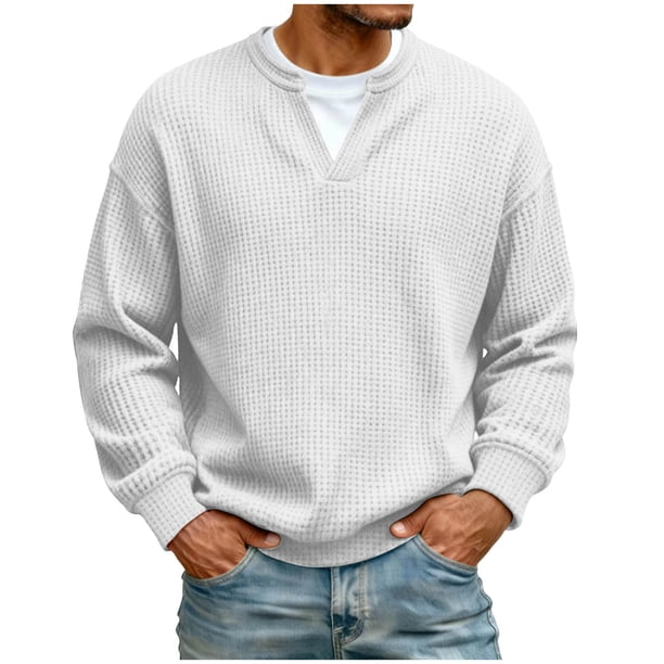 Camisetas de Manga Larga Casual Cuello en V Falso Dos Piezas Transpirable Top de Verano, Camiseta Ligera para el Uso Diario