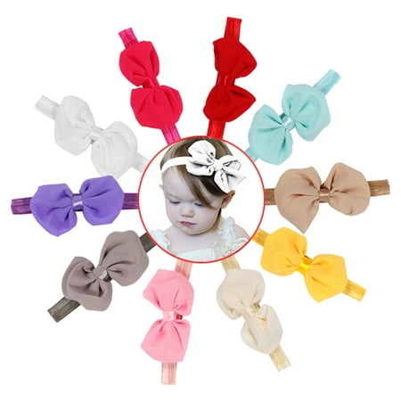 Headwear Headband - Newborn Baby Hairband 10pcs Stretch Headbands for Baby Toddler Girls Fabric Bowknot Flower Newborn Headwear Hair Accessory