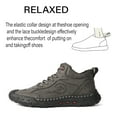 thumbnail image 3 of Mens Leather Casual Boots Vintage Slip Resistant Flat Boots Driving Business Office Shoes Lightweight Comfortable Gray 8.5 US, 3 of 7