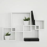 Danya B Decorative Intersecting Cubes Shelf - White