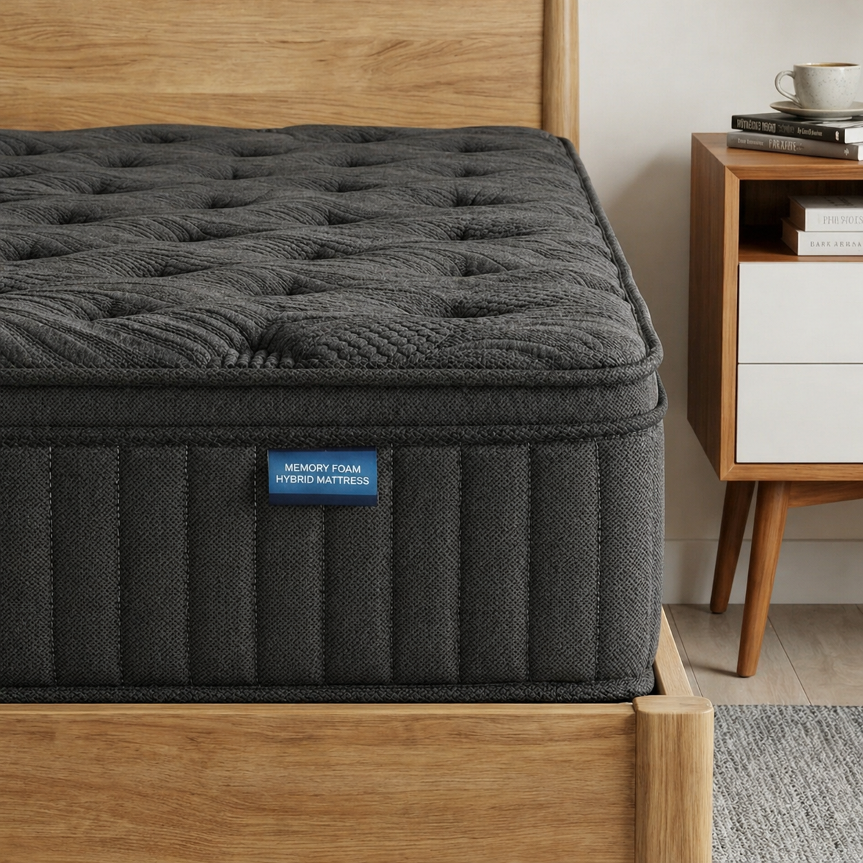 Trujae 12 inch Queen Mattress in a Box, Gel Memory Foam Hybrid Mattress with Pocket Coils, Medium Firm Comfort, Pressure Relief