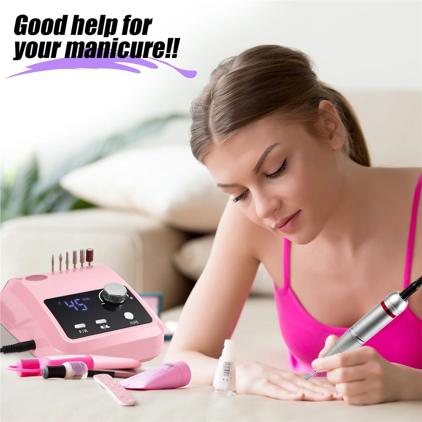 45000RPM Electric Nail Drill Machine for Nails Electric File HD Display Metal Manicure Pen Professional Nail Lathe Sander