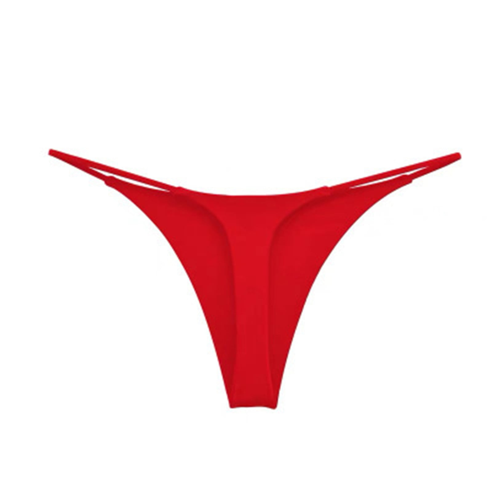Sksloeg G-String Thongs Solid G-Strings Micro Thongs Bottom Tiny Panties  Underwear,Red XXL 