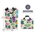 thumbnail image 2 of Yayeee Freestanding Laundry Hamper with Handle Collapsible Large Storage Basket for Clothes, Purple Clover Pattern, 2 of 7