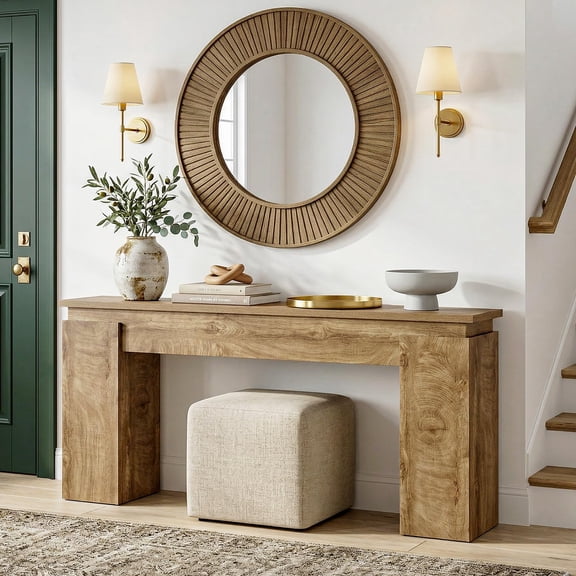 Tribesigns 63-Inch Farmhouse Console Table, Sofa Table Behind The Couch for Living Room, Hallway, Entrance
