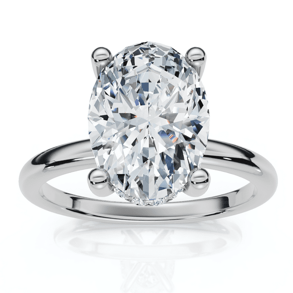 Pompeii 2 1/10Ct Oval Diamond Side Halo Engagement Ring 14k Gold or Platinum Lab Grown