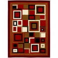 thumbnail image 2 of Handcraft Rugs-Modern Contemporary Living Room Rugs-Abstract Carpet with Geometric Pattern-Red/Black/Ivory/Beige/Multi 5x7 feet, 2 of 6