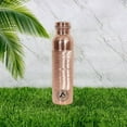 thumbnail image 2 of Set of 2 Silver Touch Pure Copper Water Bottle 950 ml With Pitambari For Ayurveda Health Benefits, 2 of 4